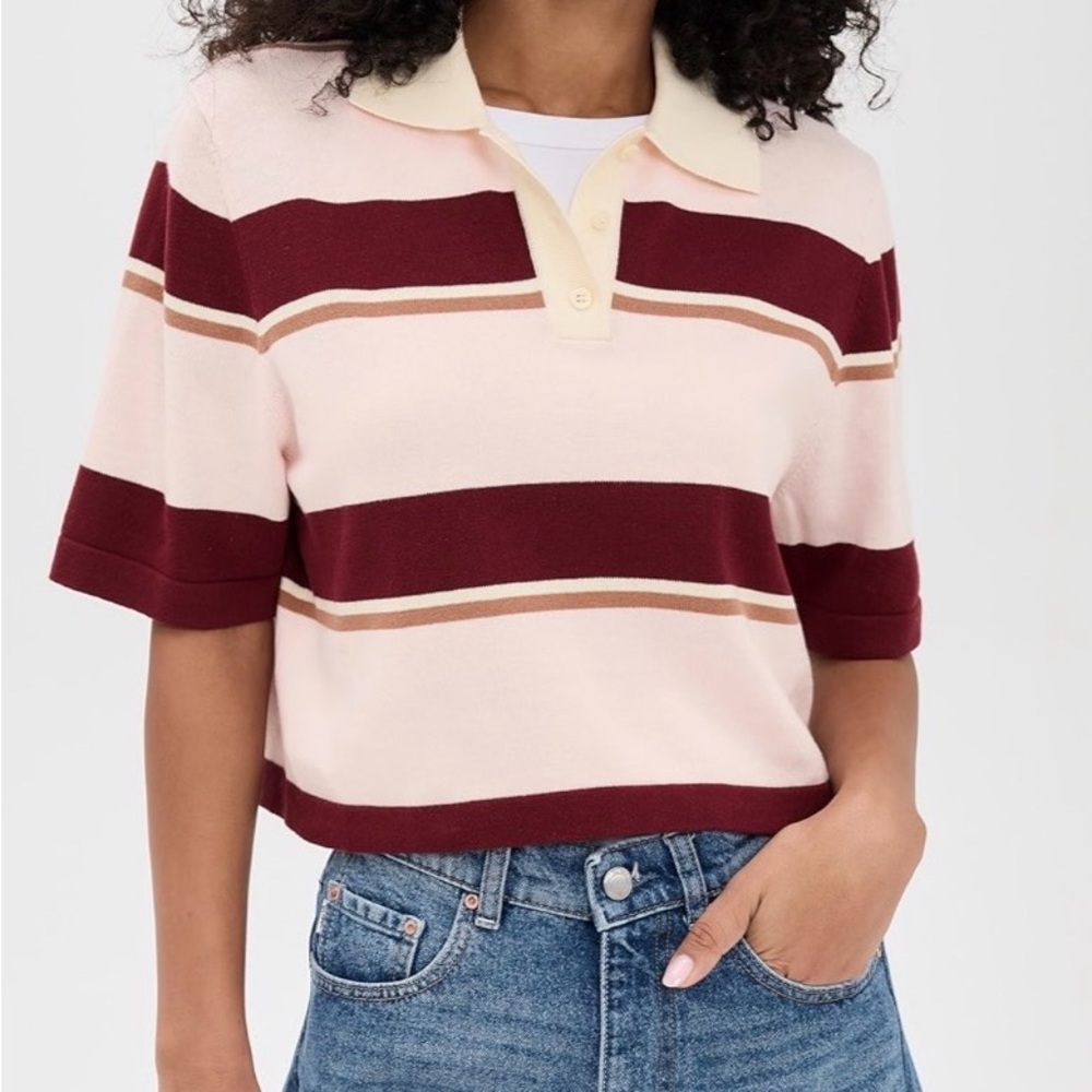 Short Sleeve Striped Polo